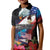 American Samoa and United States Together Kid Polo Shirt National Flag with Eagle-Hibiscus and Rose