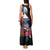 American Samoa and United States Together Tank Maxi Dress National Flag with Eagle-Hibiscus and Rose