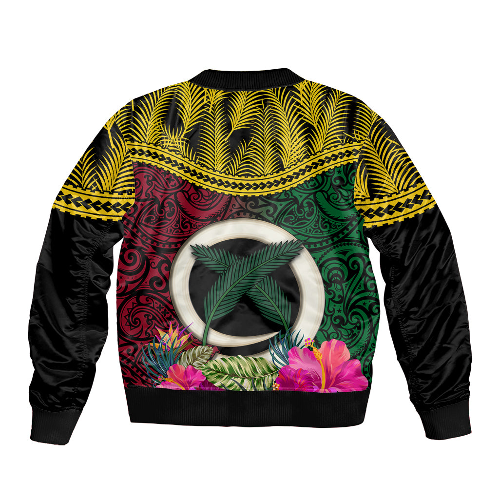 Vanuatu 44th Anniversary Independence Day Bomber Jacket Boars Tusk and Namele Plant LT03
