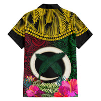 Vanuatu 44th Anniversary Independence Day Family Matching Tank Maxi Dress and Hawaiian Shirt Boars Tusk and Namele Plant LT03