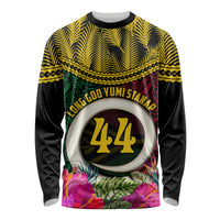 Vanuatu 44th Anniversary Independence Day Long Sleeve Shirt Boars Tusk and Namele Plant LT03 Unisex Black - Polynesian Pride