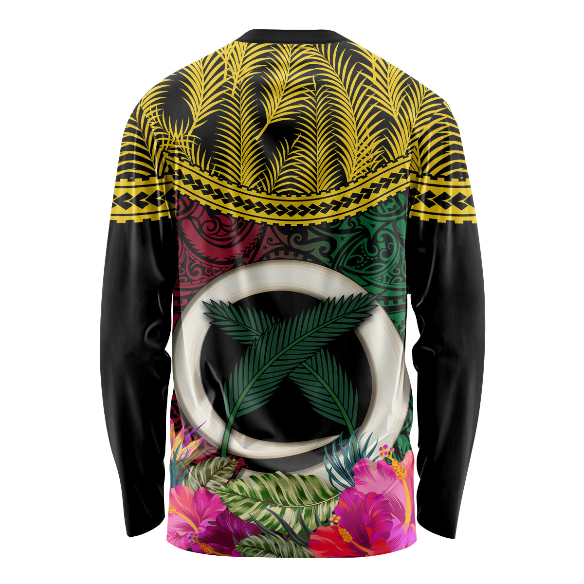 Vanuatu 44th Anniversary Independence Day Long Sleeve Shirt Boars Tusk and Namele Plant LT03 - Polynesian Pride