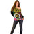 Vanuatu 44th Anniversary Independence Day Off Shoulder Sweater Boars Tusk and Namele Plant LT03