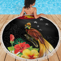 Papua New Guinea Independence Day Beach Blanket PNG Flag and Bird-of-Paradise