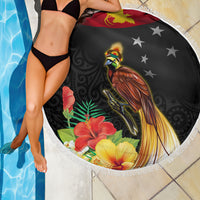 Papua New Guinea Independence Day Beach Blanket PNG Flag and Bird-of-Paradise