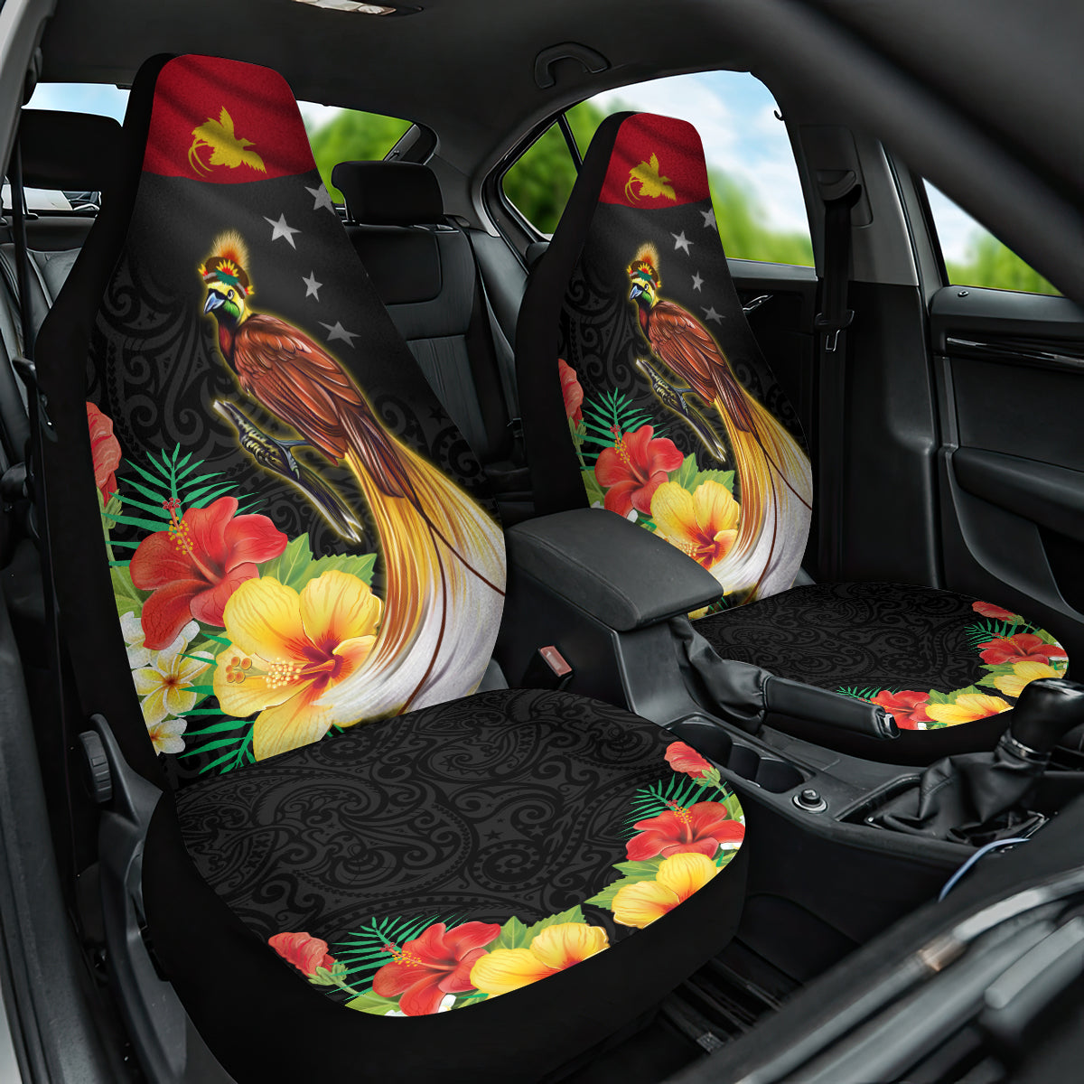 Papua New Guinea Independence Day Car Seat Cover PNG Flag and Bird-of-Paradise