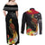 Papua New Guinea Independence Day Couples Matching Off Shoulder Maxi Dress and Long Sleeve Button Shirt PNG Flag and Bird-of-Paradise