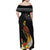 Papua New Guinea Independence Day Family Matching Off Shoulder Maxi Dress and Hawaiian Shirt PNG Flag and Bird-of-Paradise