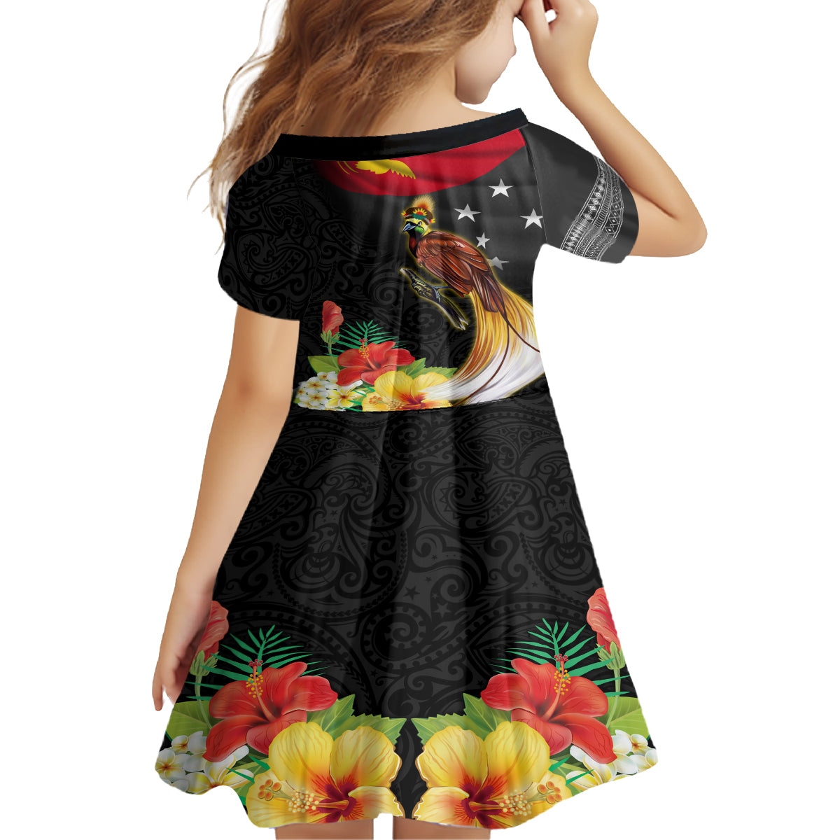Papua New Guinea Independence Day Family Matching Tank Maxi Dress and Hawaiian Shirt PNG Flag and Bird-of-Paradise LT03 - Polynesian Pride