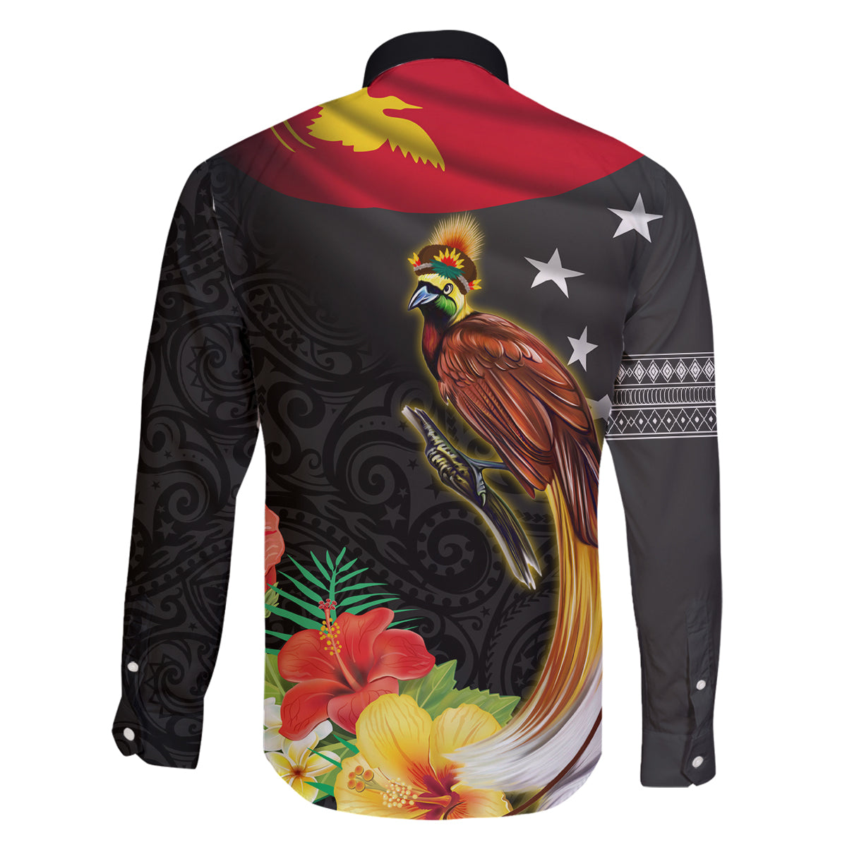 Papua New Guinea Independence Day Family Matching Tank Maxi Dress and Hawaiian Shirt PNG Flag and Bird-of-Paradise LT03 - Polynesian Pride