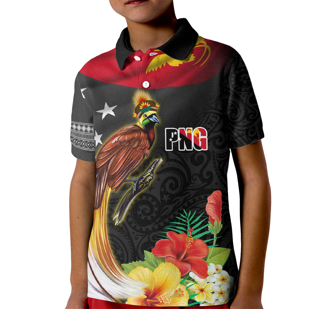 Papua New Guinea Independence Day Kid Polo Shirt PNG Flag and Bird-of-Paradise