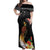 Papua New Guinea Independence Day Off Shoulder Maxi Dress PNG Flag and Bird-of-Paradise