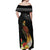 Papua New Guinea Independence Day Off Shoulder Maxi Dress PNG Flag and Bird-of-Paradise