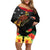 Papua New Guinea Independence Day Off Shoulder Short Dress PNG Flag and Bird-of-Paradise