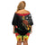 Papua New Guinea Independence Day Off Shoulder Short Dress PNG Flag and Bird-of-Paradise