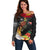 Papua New Guinea Independence Day Off Shoulder Sweater PNG Flag and Bird-of-Paradise