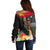 Papua New Guinea Independence Day Off Shoulder Sweater PNG Flag and Bird-of-Paradise