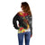 Papua New Guinea Independence Day Off Shoulder Sweater PNG Flag and Bird-of-Paradise