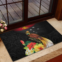 Papua New Guinea Independence Day Rubber Doormat PNG Flag and Bird-of-Paradise