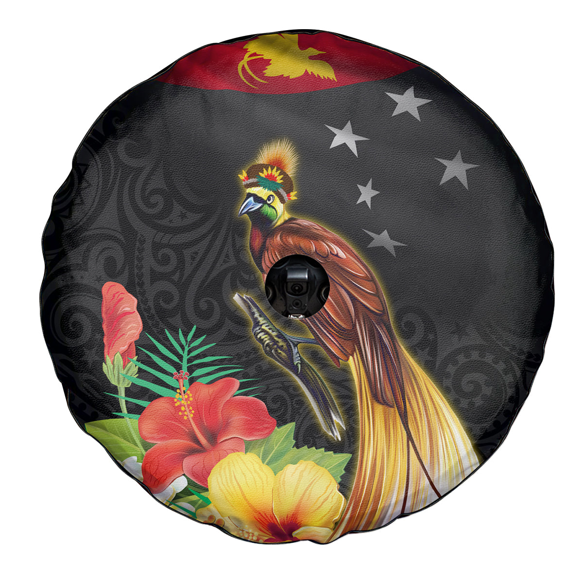 Papua New Guinea Independence Day Spare Tire Cover PNG Flag and Bird-of-Paradise