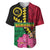 Vanuatu Flag Hibiscus Polynesian Pattern Baseball Jersey