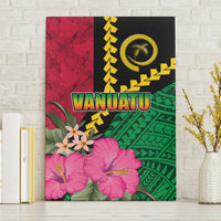 Vanuatu Flag Hibiscus Polynesian Pattern Canvas Wall Art