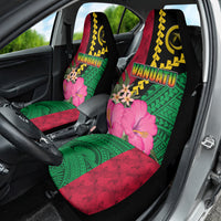 Vanuatu Flag Hibiscus Polynesian Pattern Car Seat Cover