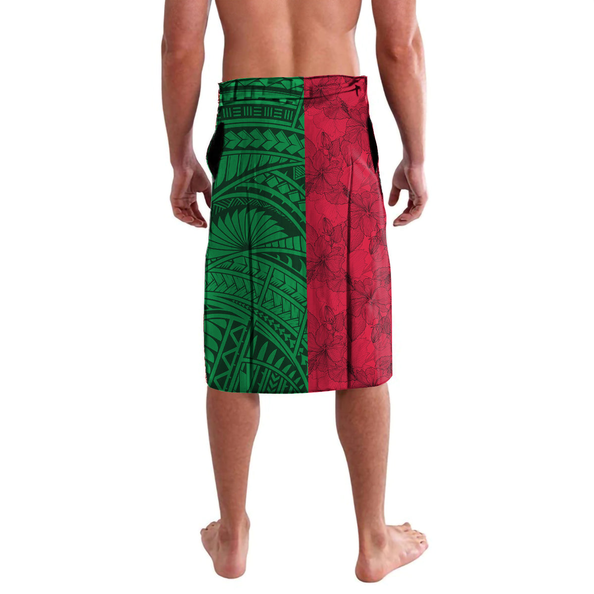 Vanuatu Flag Hibiscus Polynesian Pattern Lavalava
