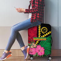 Vanuatu Flag Hibiscus Polynesian Pattern Luggage Cover LT03 - Polynesian Pride