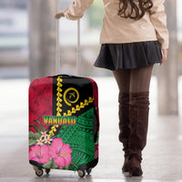 Vanuatu Flag Hibiscus Polynesian Pattern Luggage Cover LT03 - Polynesian Pride
