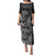 Hawaii Monk Seal and Dolphin Puletasi Polynesian Kakau Pattern Black White Color