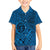 Hawaii Monk Seal and Dolphin Kid Hawaiian Shirt Polynesian Kakau Pattern Blue