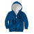 Hawaii Monk Seal and Dolphin Kid Hoodie Polynesian Kakau Pattern Blue