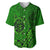 Hawaii Monk Seal and Dolphin Baseball Jersey Polynesian Kakau Pattern Green