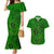 Hawaii Monk Seal and Dolphin Couples Matching Mermaid Dress and Hawaiian Shirt Polynesian Kakau Pattern Green
