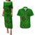 Hawaii Monk Seal and Dolphin Couples Matching Puletasi and Hawaiian Shirt Polynesian Kakau Pattern Green