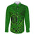 Hawaii Monk Seal and Dolphin Family Matching Tank Maxi Dress and Hawaiian Shirt Polynesian Kakau Pattern Green