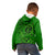 Hawaii Monk Seal and Dolphin Kid Hoodie Polynesian Kakau Pattern Green