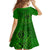 Hawaii Monk Seal and Dolphin Kid Short Sleeve Dress Polynesian Kakau Pattern Green