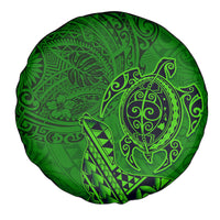 Hawaii Monk Seal and Dolphin Spare Tire Cover Polynesian Kakau Pattern Green