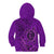 Hawaii Monk Seal and Dolphin Kid Hoodie Polynesian Kakau Pattern Purple