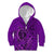 Hawaii Monk Seal and Dolphin Kid Hoodie Polynesian Kakau Pattern Purple