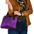 Hawaii Monk Seal and Dolphin Shoulder Handbag Polynesian Kakau Pattern Purple