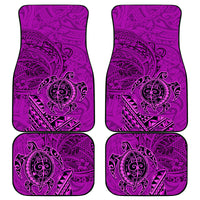Hawaii Monk Seal and Dolphin Car Mats Polynesian Kakau Pattern Pink