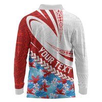 Personalized Tahiti Surfing 2026 Long Sleeve Polo Shirt Marquesan Tattoo-Sporty Style LT03 - Polynesian Pride