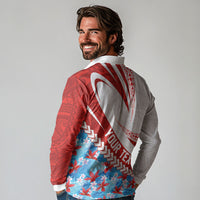 Personalized Tahiti Surfing 2026 Long Sleeve Polo Shirt Marquesan Tattoo-Sporty Style LT03 - Polynesian Pride