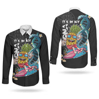 Hawaii Pineapple Surfing Couples Matching Mermaid Dress and Long Sleeve Button Shirt It's in My DNA - Kakau and Polynesian Pattern LT03 - Polynesian Pride