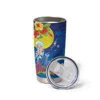 Palau Tumbler Cup Jellyfish with Coral Reefs Ocean Vibe and Tapa Pattern LT03 - Polynesian Pride