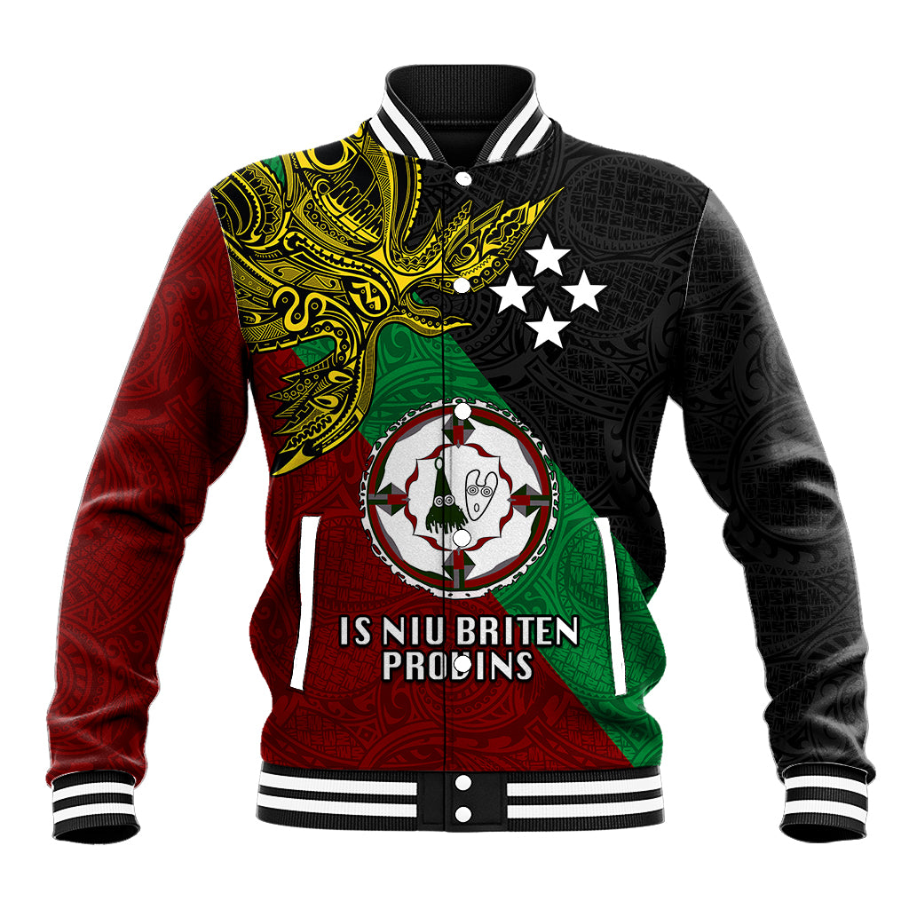 Papua New Guinea East New Britain Province Baseball Jacket PNG Birds Of Paradise Polynesian Arty Style LT03 Unisex Green - Polynesian Pride