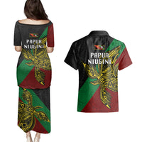 Papua New Guinea East New Britain Province Couples Matching Puletasi Dress and Hawaiian Shirt PNG Birds Of Paradise Polynesian Arty Style LT03 - Polynesian Pride